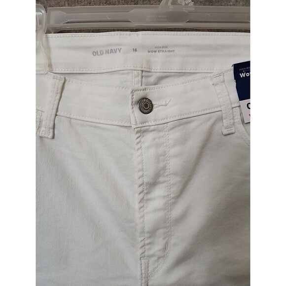 Old Navy WOW Straight Ankle Jeans Womens 16 White High Rise Stretch NEW - Picture 5 of 12